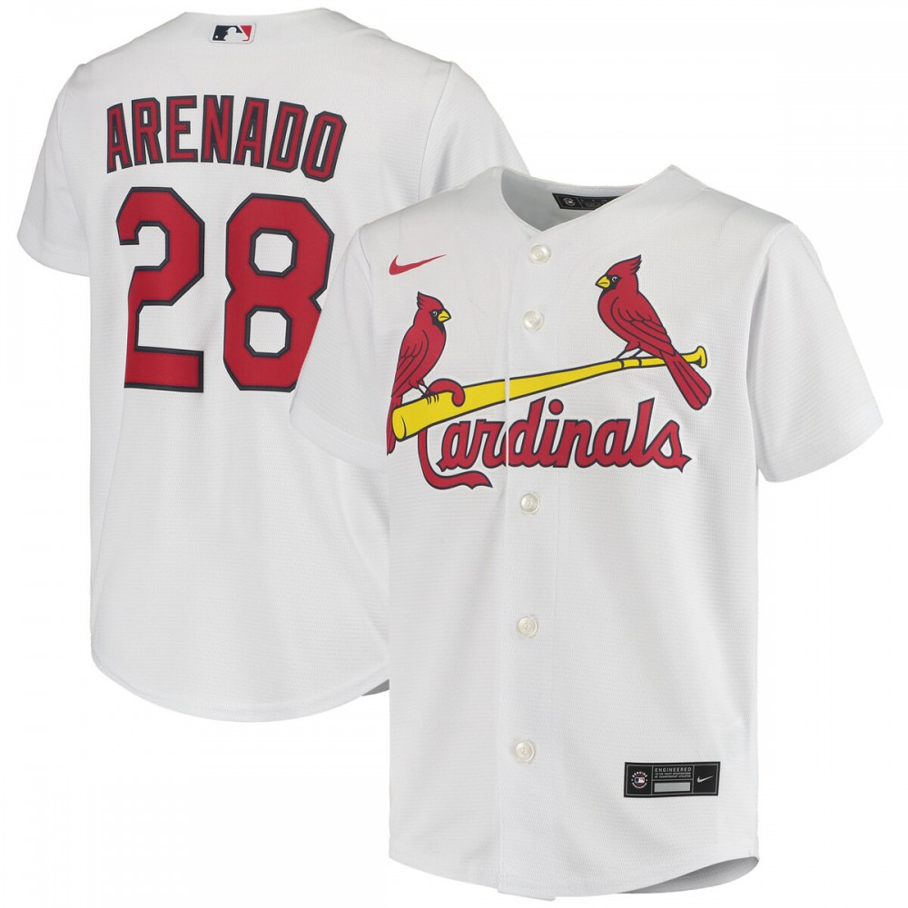 Nolan Arenado St. Louis Cardinals Youth Alternate Replica Player Jersey - White-Pro Kit Vault | Brand New 26/27 Sports Jerseys